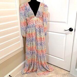 ChicMe Rainbow Leopard Maxi Dress
